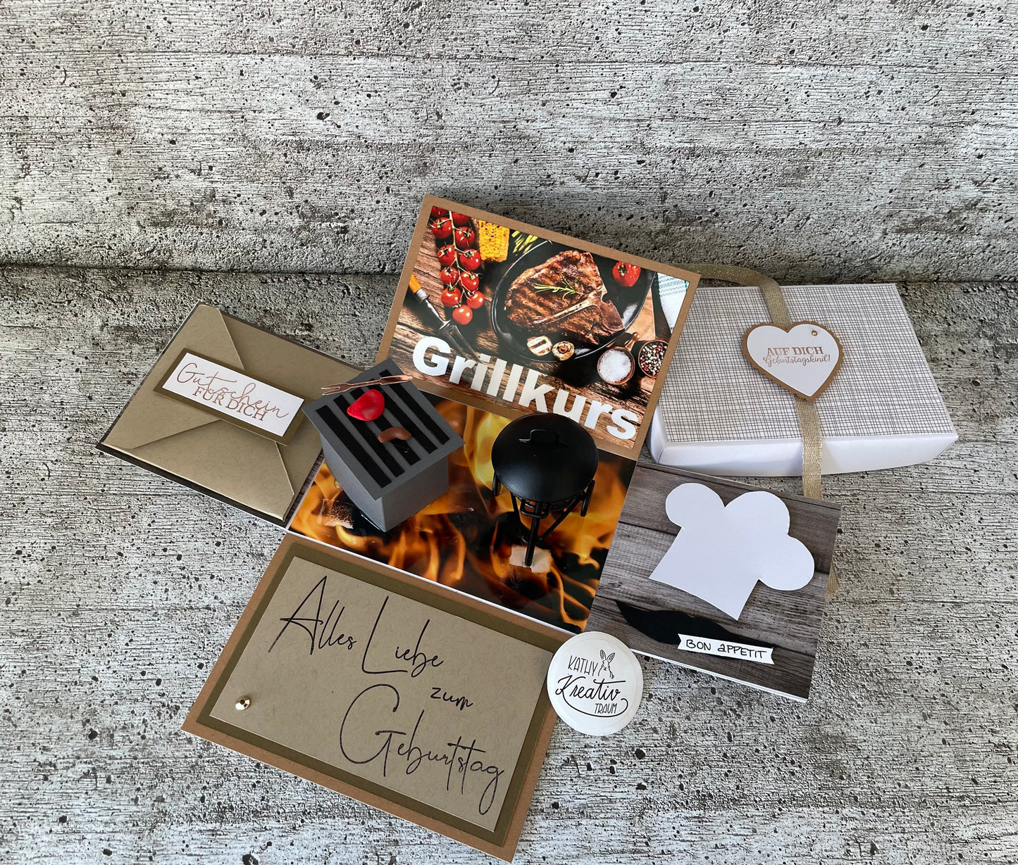 XL Explosionsbox Kochkurs Grillkurs Gutscheinbox Geschenkbox