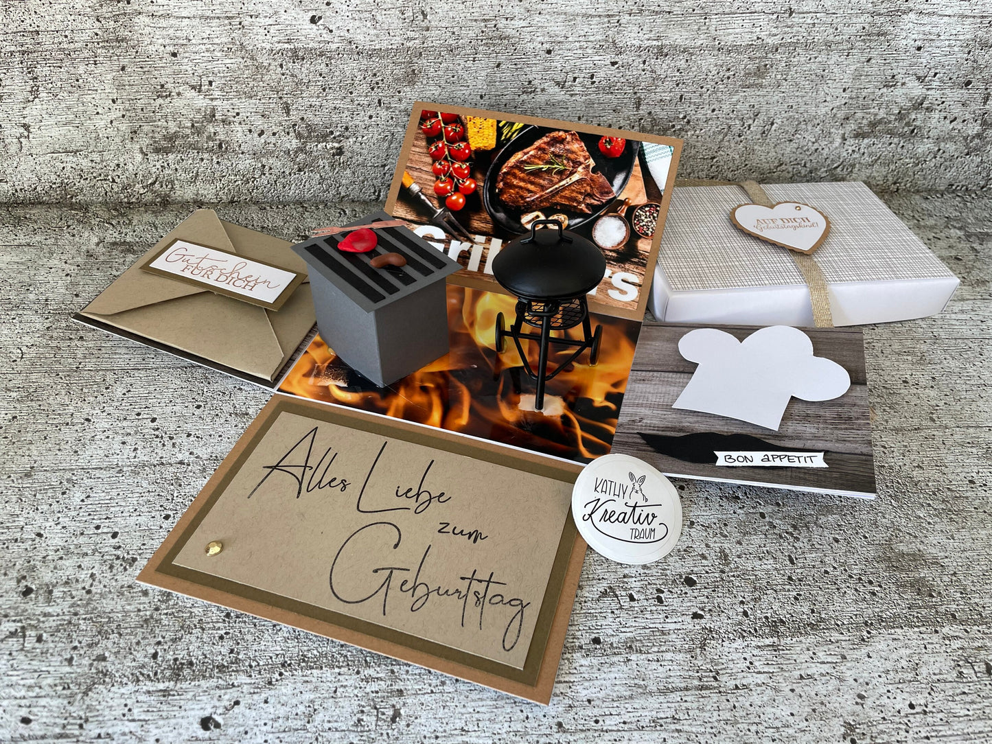 XL Explosionsbox Kochkurs Grillkurs Gutscheinbox Geschenkbox