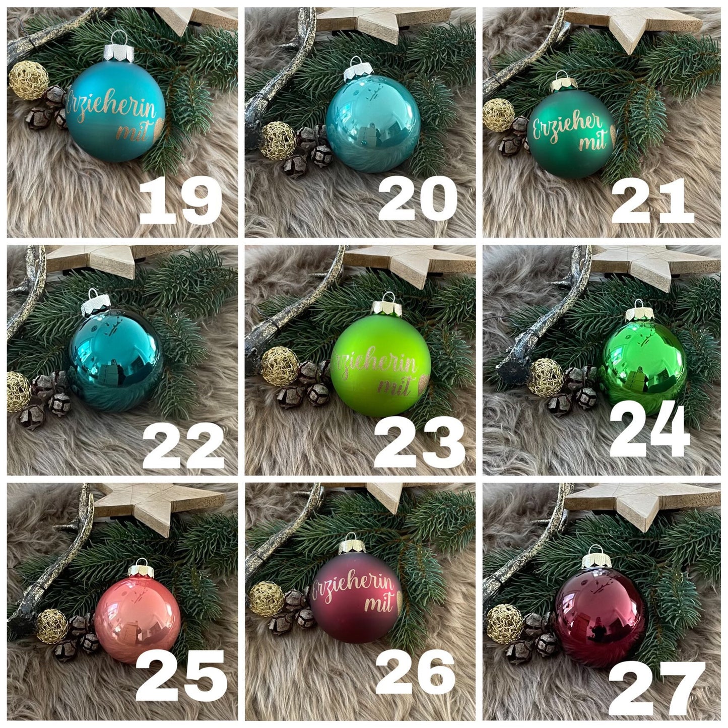 Christbaumschmuck Christbaumkugel personalisierte Weihnachtskugeln
