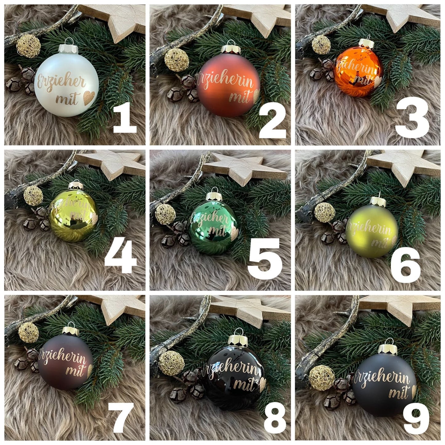 Christbaumschmuck Christbaumkugel personalisierte Weihnachtskugeln