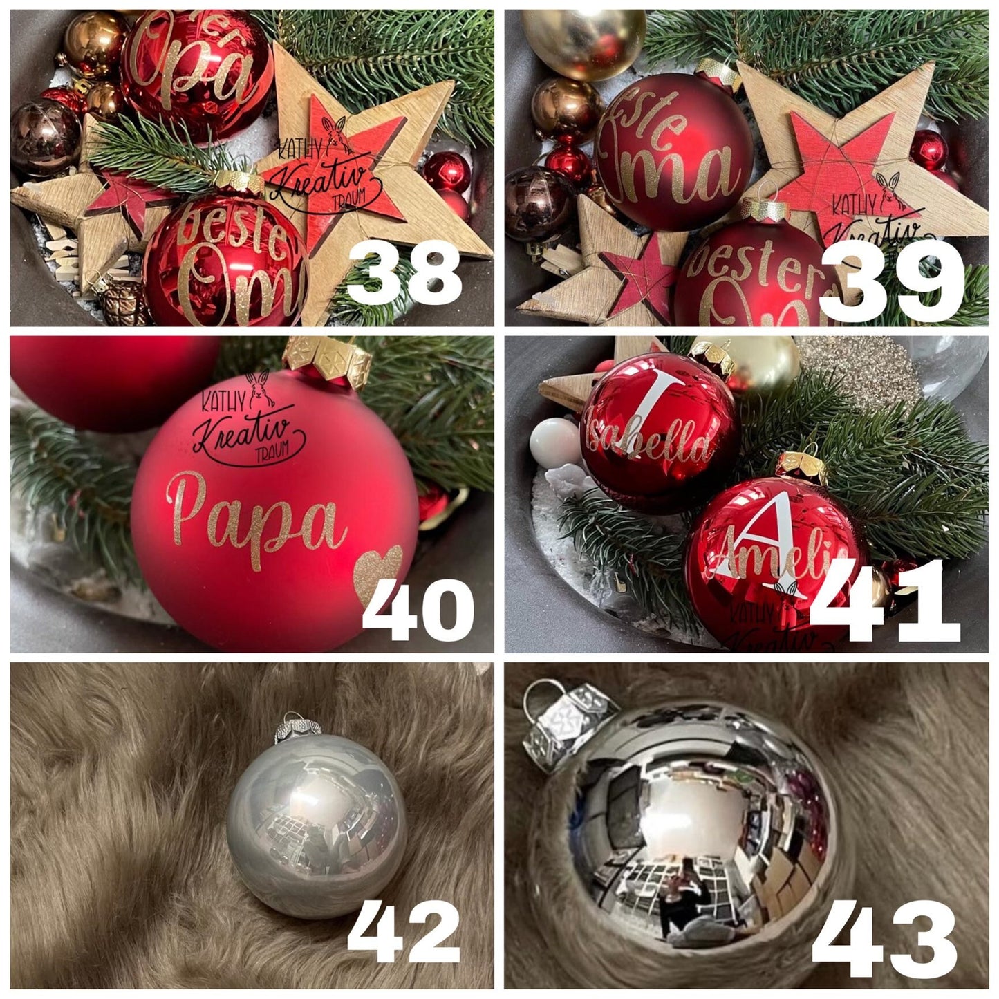 Christbaumschmuck Christbaumkugel personalisierte Weihnachtskugeln