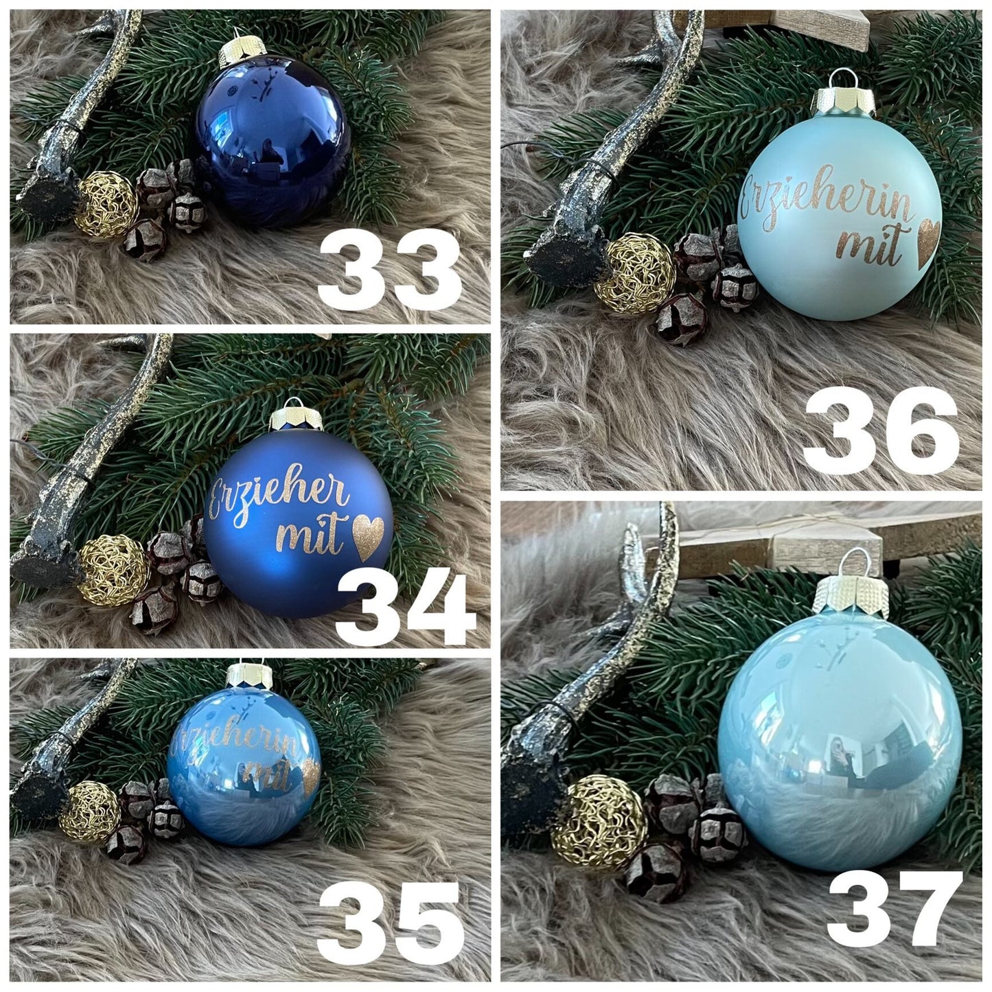 Christbaumschmuck Christbaumkugel personalisierte Weihnachtskugeln