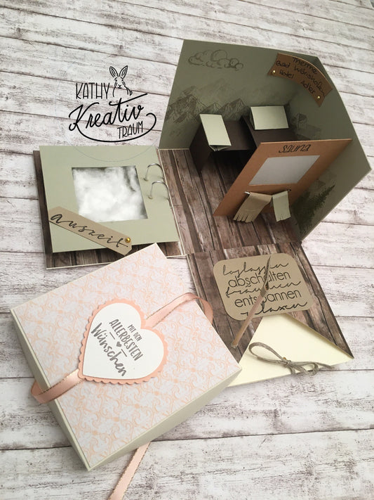 Explosionsbox Geburtstagsgeschenk Geschenkverpackung Wellnessgutschein Saunagutschein Therme