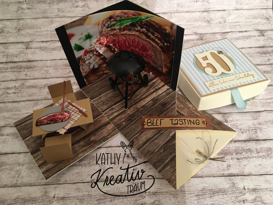 Explosionsbox Geschenkverpackung Whisky Tasting Steak Tasting Wiskey Seminar