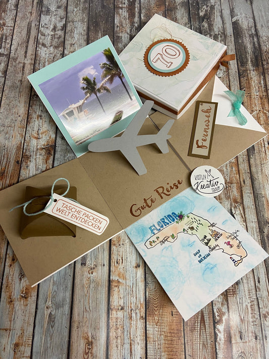 Explosionsbox Florida Reisegutschein Gutscheinverpackung