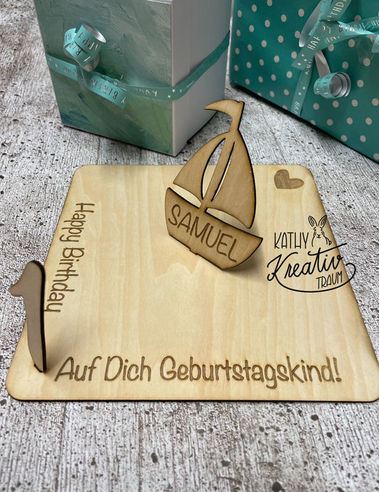 Personalisiertes Geburtstagsschild mit Name und Zahl - Geburtstagsdeko Geburtstagstisch