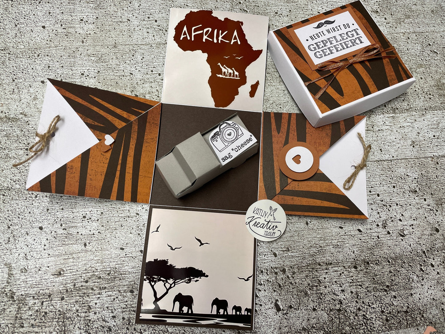 Explosionsbox Animalprint Safari Afrika Reise