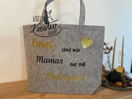 Filzshopper Einkaufstasche Filztasche Oma Alltagsheldin