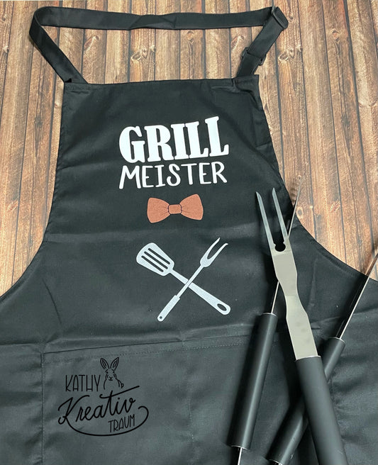 Personalisierte Schürze Kochschürze Backschürze mit Name Grillmeister