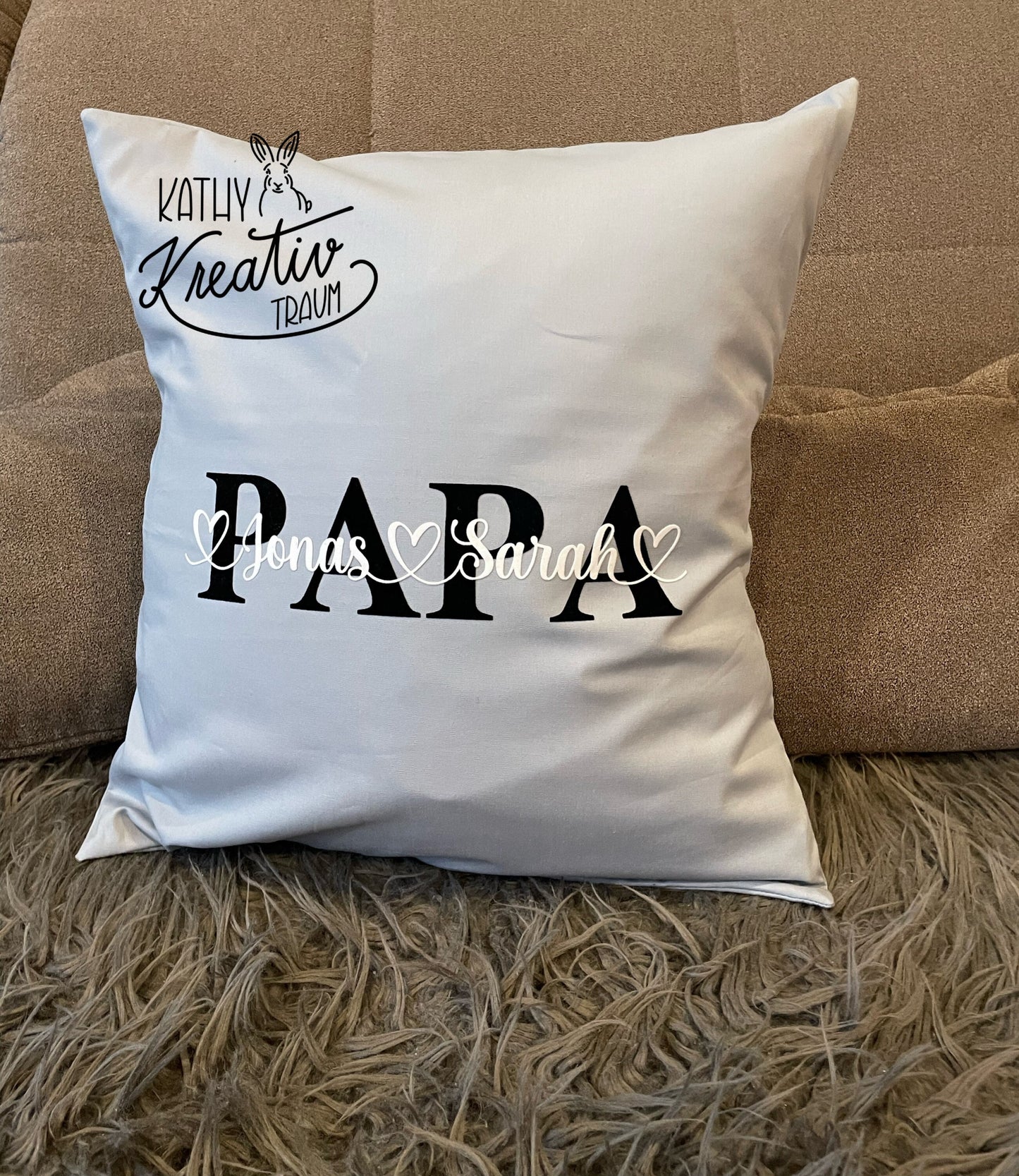 Dekokissen Kissenhülle Papa/Mama Kissen Bio Baumwolle