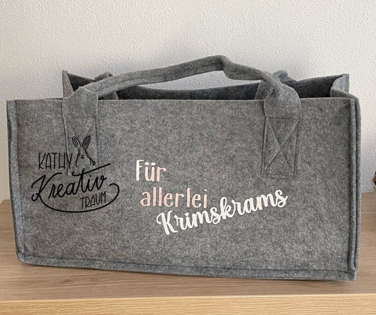 Einkaufstasche Filzshopper Filztasche Krimskrams Weintasche Filz Shopper