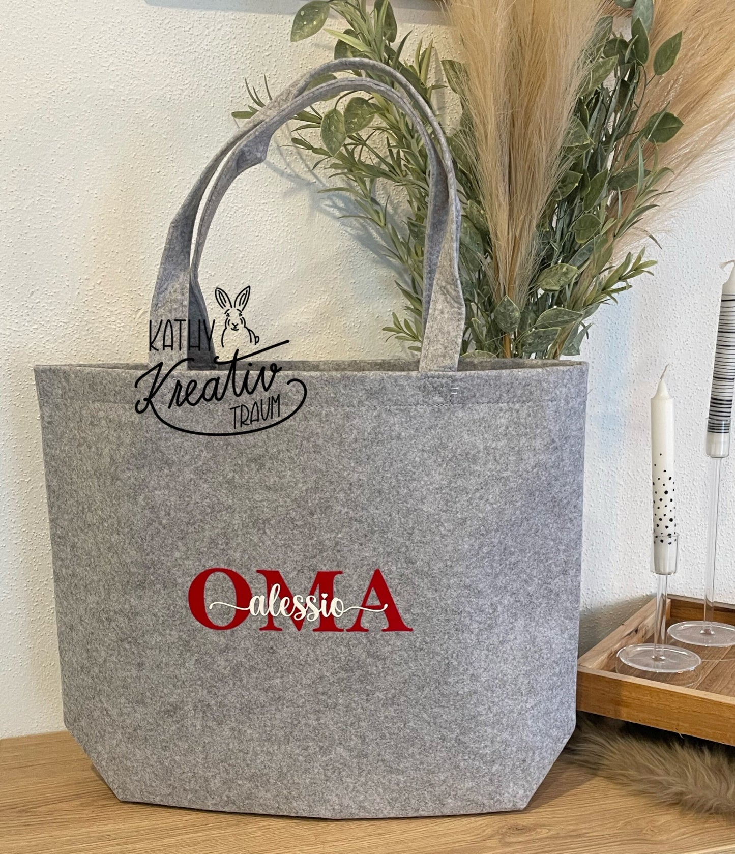 Einkaufstasche Oma Filztasche Shopping Shoppingbag