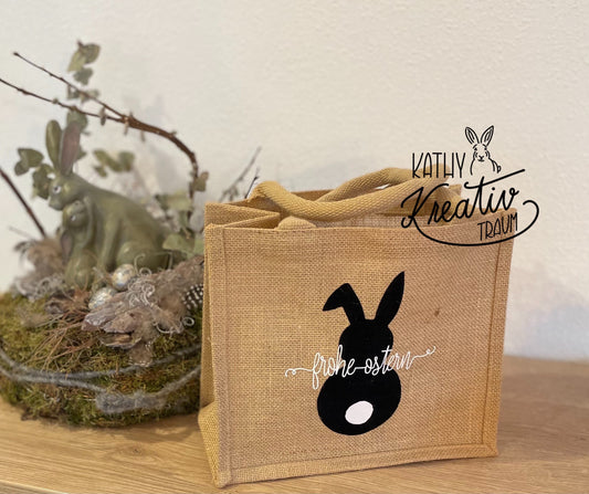 Juteshopper Jutetasche Ostergeschenk Osternest Ostertasche personalisiert Jute