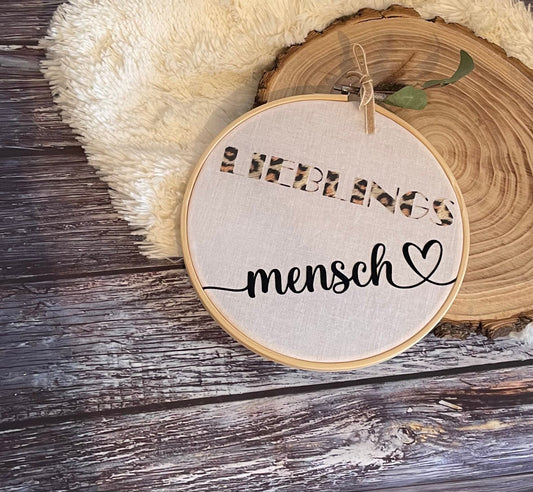 Stickrahmen Lieblingsmensch Deko herzlich Willkommen Zuhause Geschenkidee Einzug Wanddeko