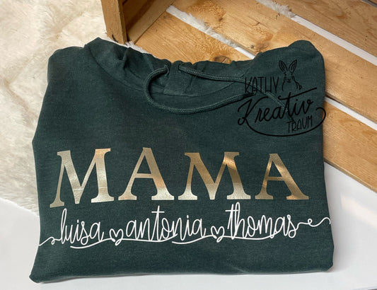 Hoodie - Mama- Namen- personalisiert - Pulli - Kapuzenpulli - Pullover - Geschenkidee
