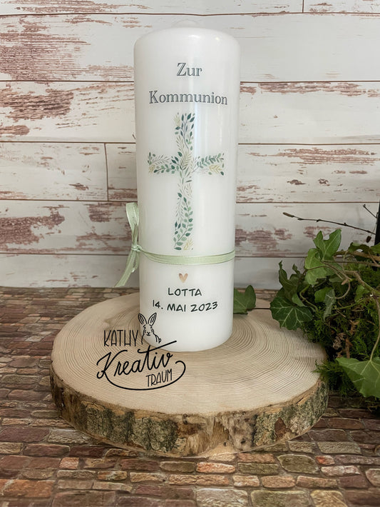 Kommunionskerze, Firmkerze, Taufkerze, Konfirmationskerze, Geschenk, Candle, Patengeschenk, Kerze