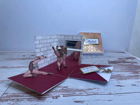 Explosionsbox Geschenkverpackung Gutschein Tanzstunden Turnunterricht Hobby