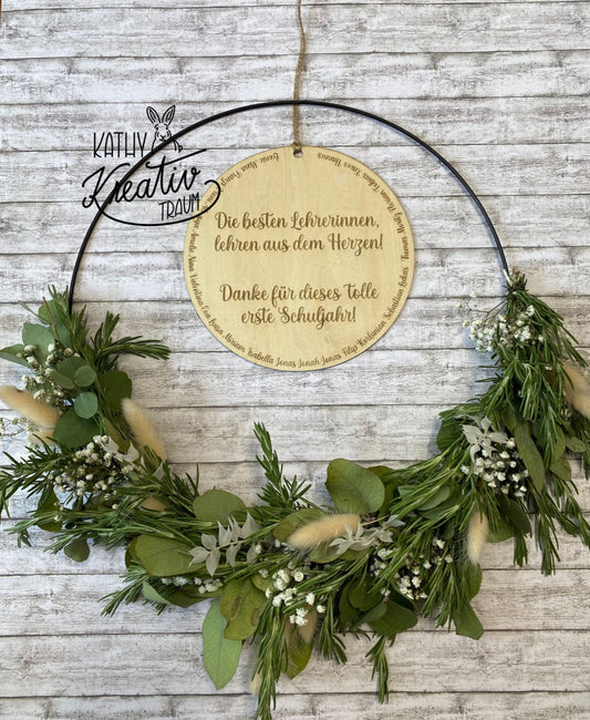 Türkranz Flower Hoop Hochzeitsgeschenk Familie Trockenblumen Geldgeschenk Flowerhoop Lehrer Abschiedsgeschenk Abschluss