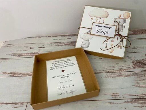 Taufbox - Geschenkbox zur Taufe, Kommunion, Firmung, Hochzeit, Konfirmation