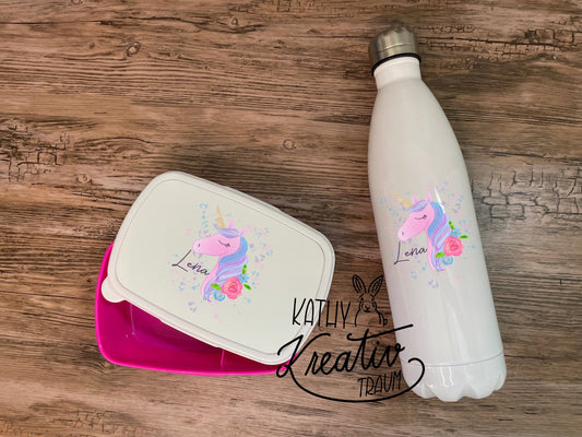 Brotdose mit Trennwand Lunchbox Pausenbox Einhorn pink Mädchen